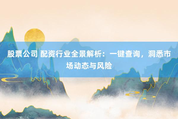股票公司 配资行业全景解析：一键查询，洞悉市场动态与风险