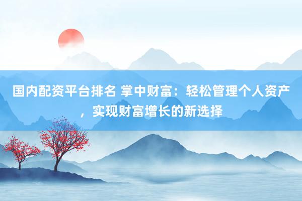 国内配资平台排名 掌中财富：轻松管理个人资产，实现财富增长的新选择