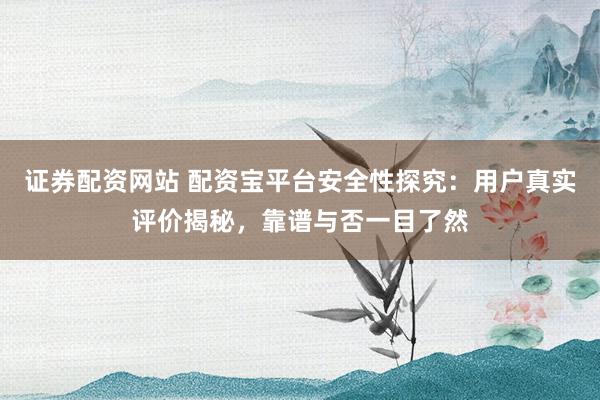 证券配资网站 配资宝平台安全性探究：用户真实评价揭秘，靠谱与否一目了然