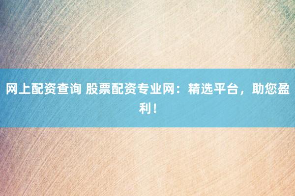 网上配资查询 股票配资专业网：精选平台，助您盈利！