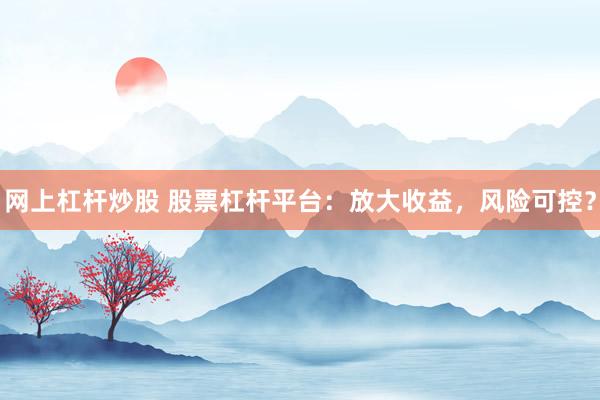 网上杠杆炒股 股票杠杆平台：放大收益，风险可控？