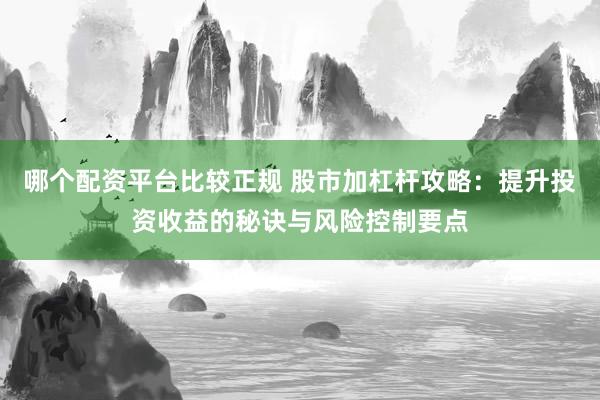 哪个配资平台比较正规 股市加杠杆攻略：提升投资收益的秘诀与风险控制要点