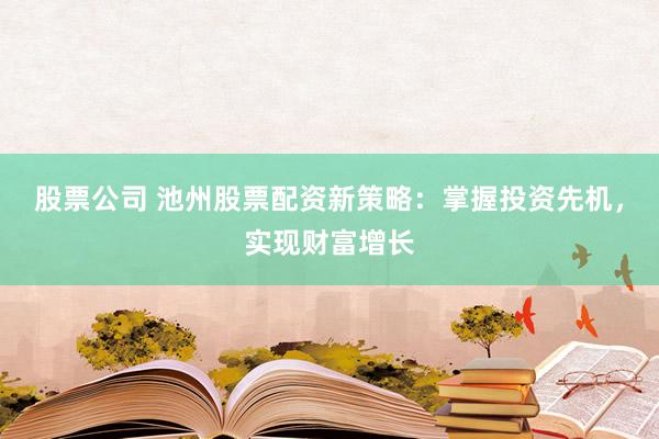 股票公司 池州股票配资新策略：掌握投资先机，实现财富增长