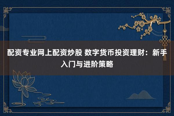 配资专业网上配资炒股 数字货币投资理财：新手入门与进阶策略